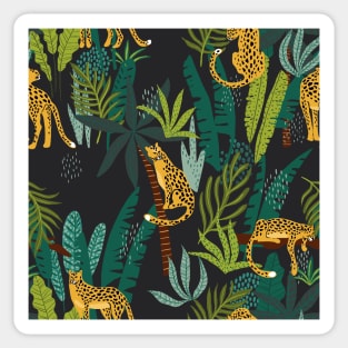 Leopard in a jungle print Sticker